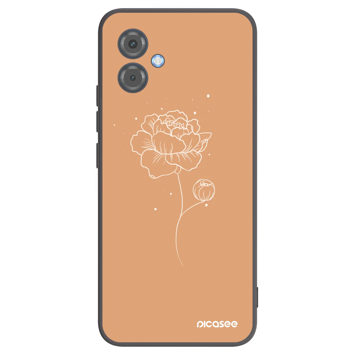 Picasee Motorola Moto G14 Hülle - Schwarzes Silikon - Peonies