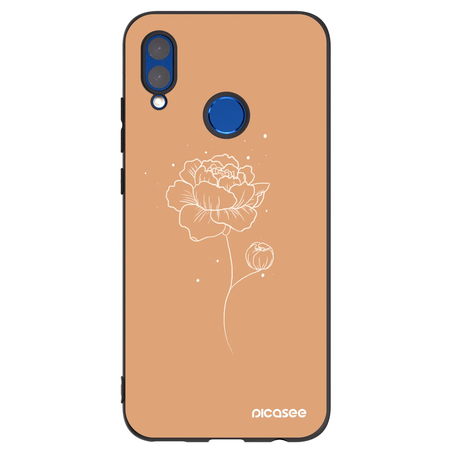 Picasee Huawei P Smart 2019 Hülle - Schwarzes Silikon - Peonies