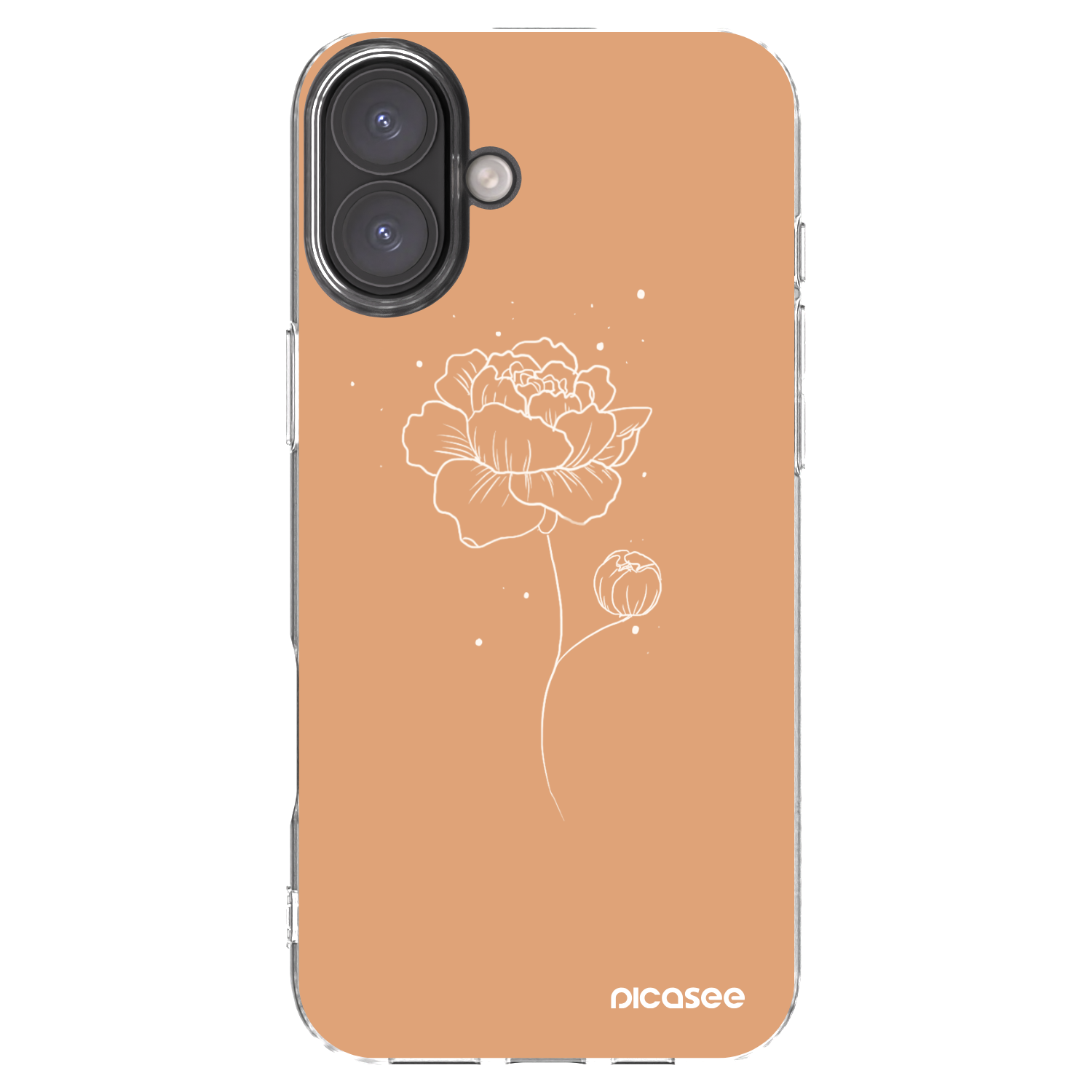 Picasee Apple iPhone 16 Plus Hülle - Transparentes Silikon - Peonies