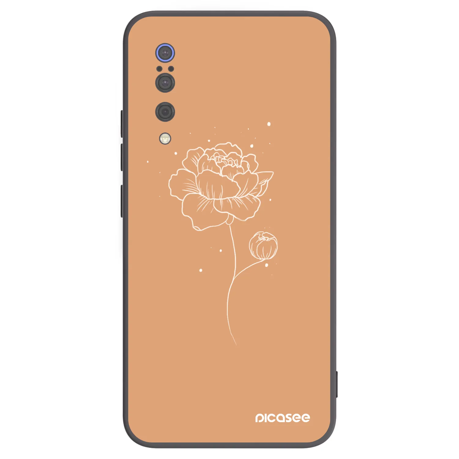 Picasee Xiaomi Mi 9 Hülle - Schwarzes Silikon - Peonies