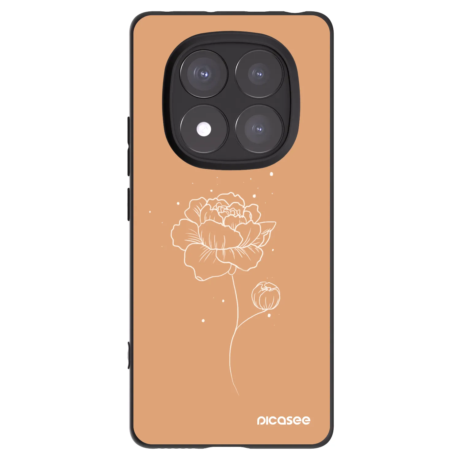 Picasee Xiaomi Redmi Note 14 Pro+ 5G Hülle - Schwarzes Silikon - Peonies