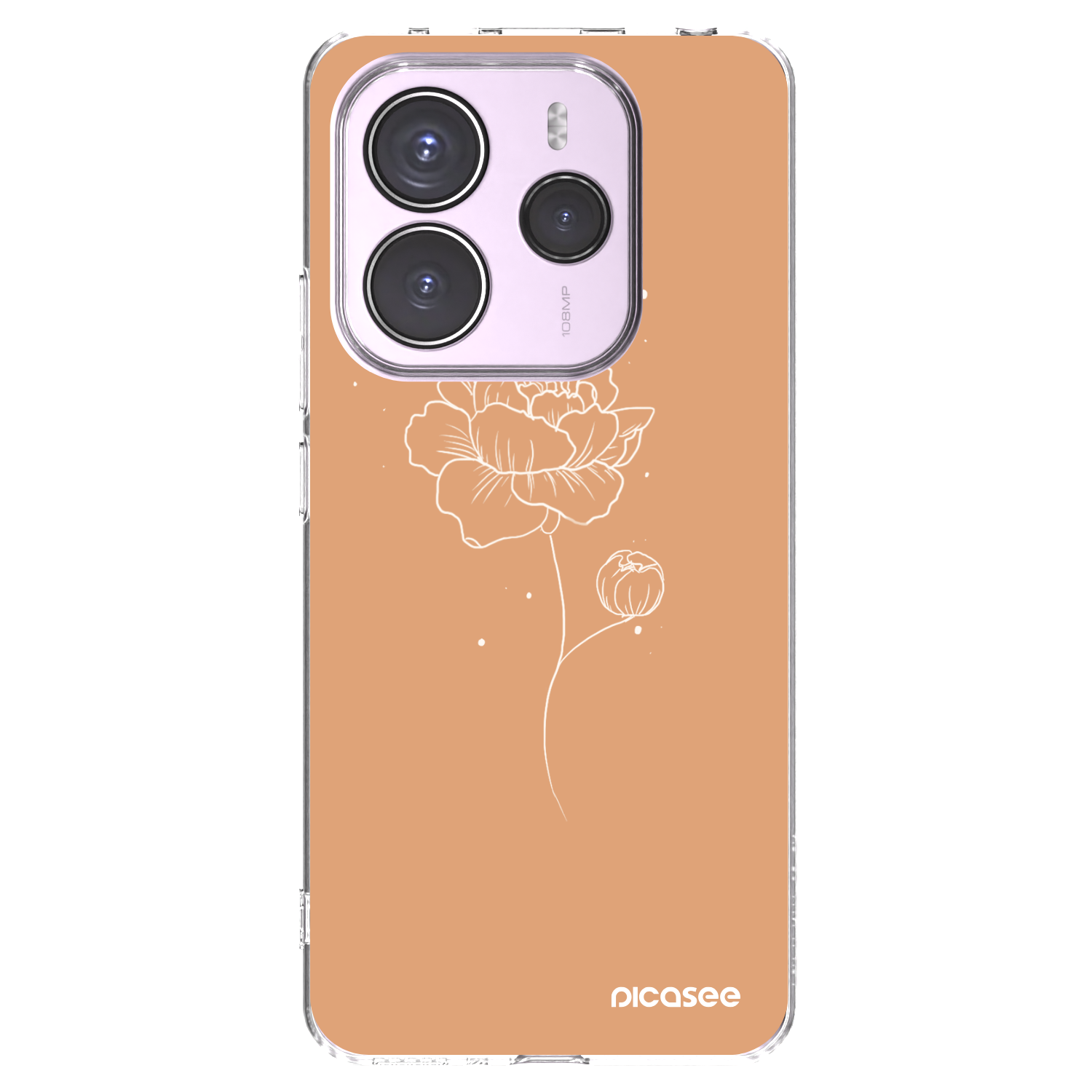 Picasee Xiaomi Redmi Note 14 5G Hülle - Transparentes Silikon - Peonies