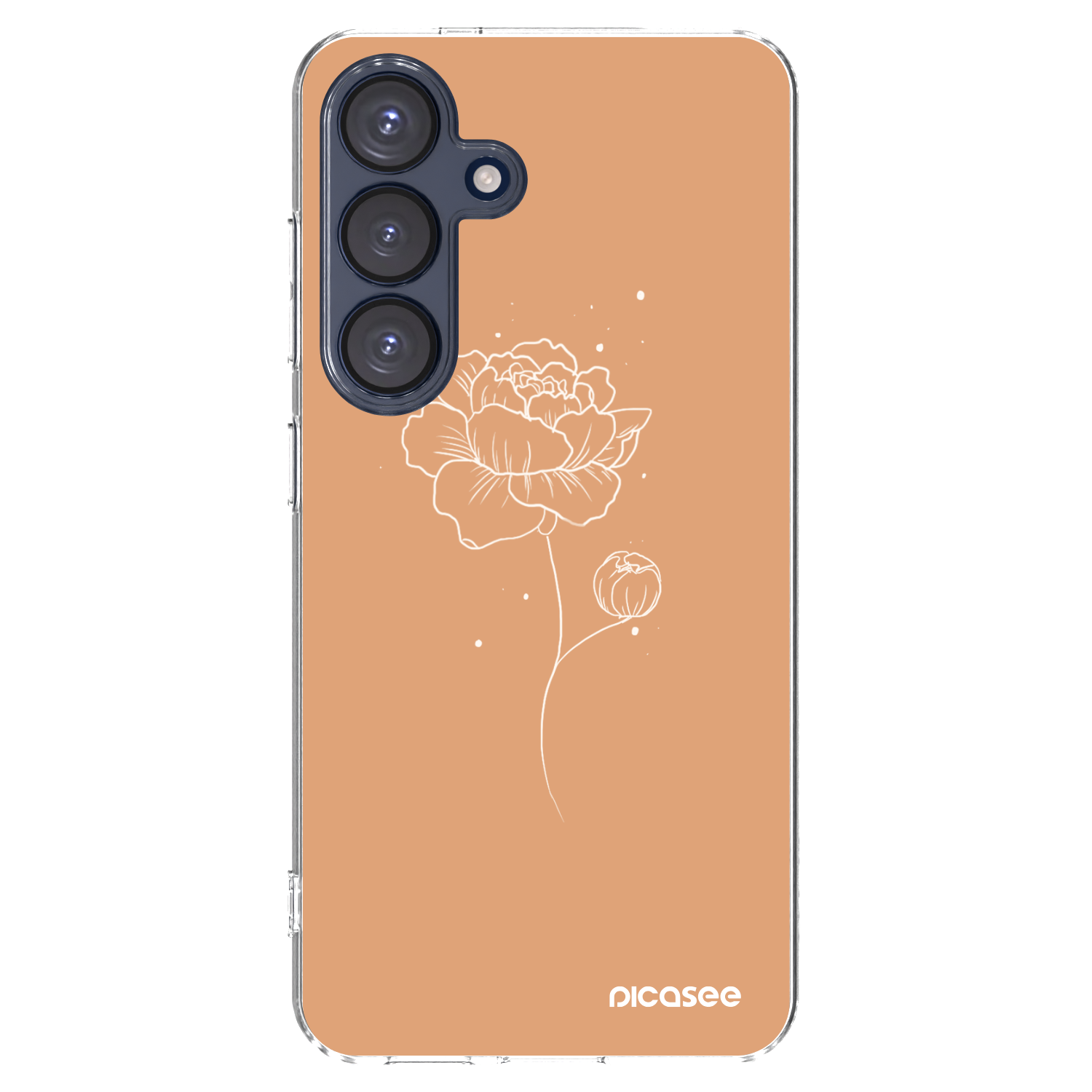 Picasee Samsung Galaxy S25 5G Hülle - Transparentes Silikon - Peonies