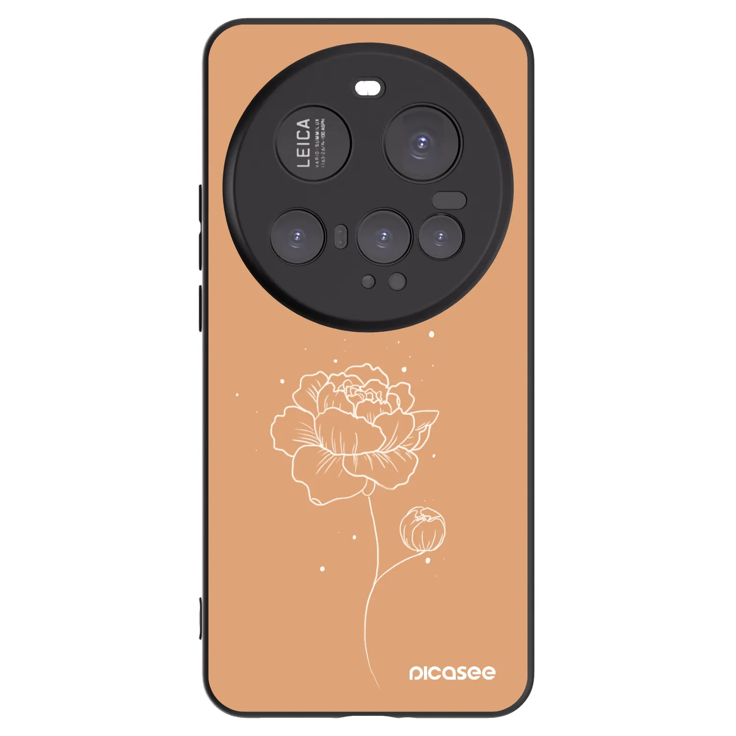 Picasee Xiaomi 15 Ultra Hülle - Schwarzes Silikon - Peonies