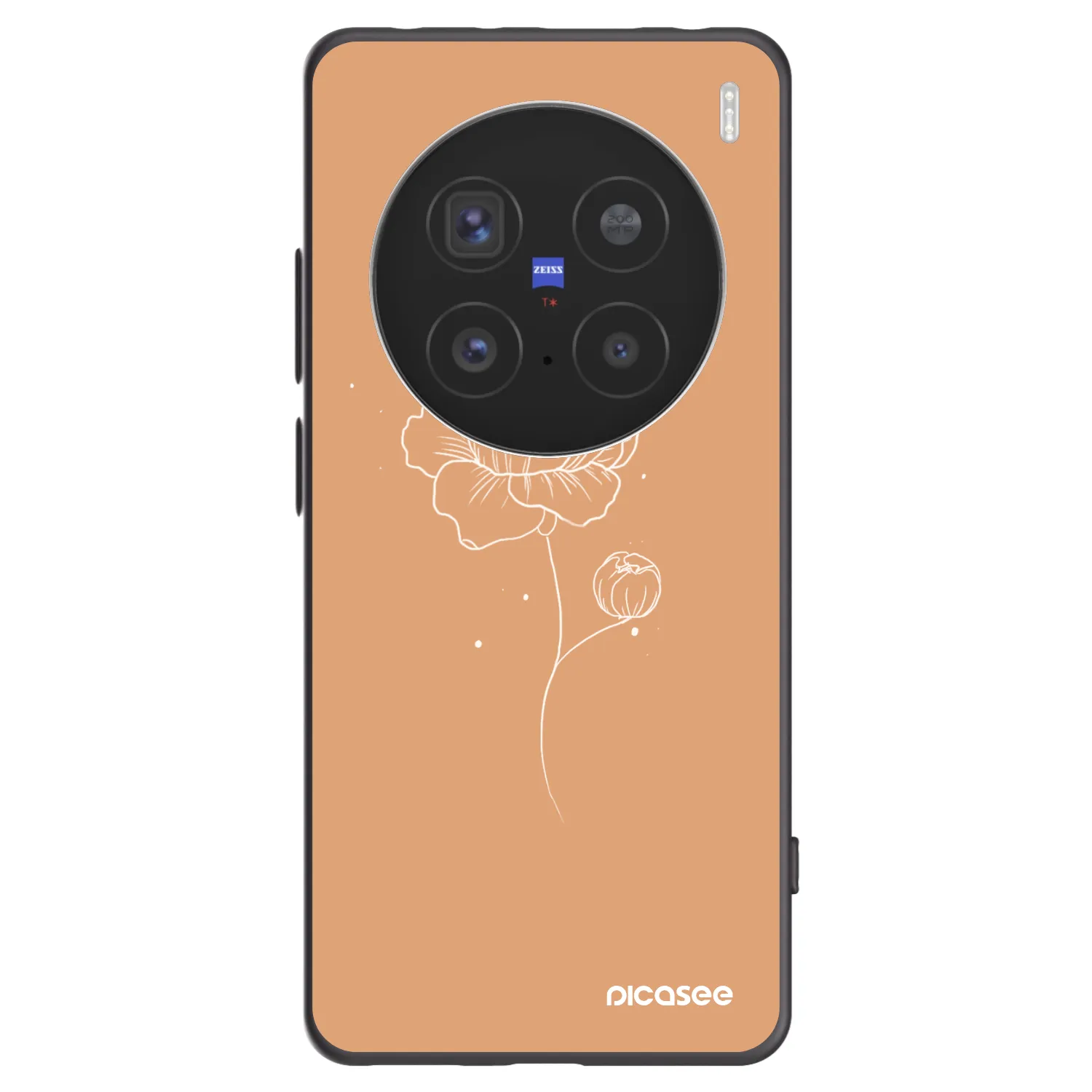 Picasee Vivo X200 Pro Hülle - Schwarzes Silikon - Peonies