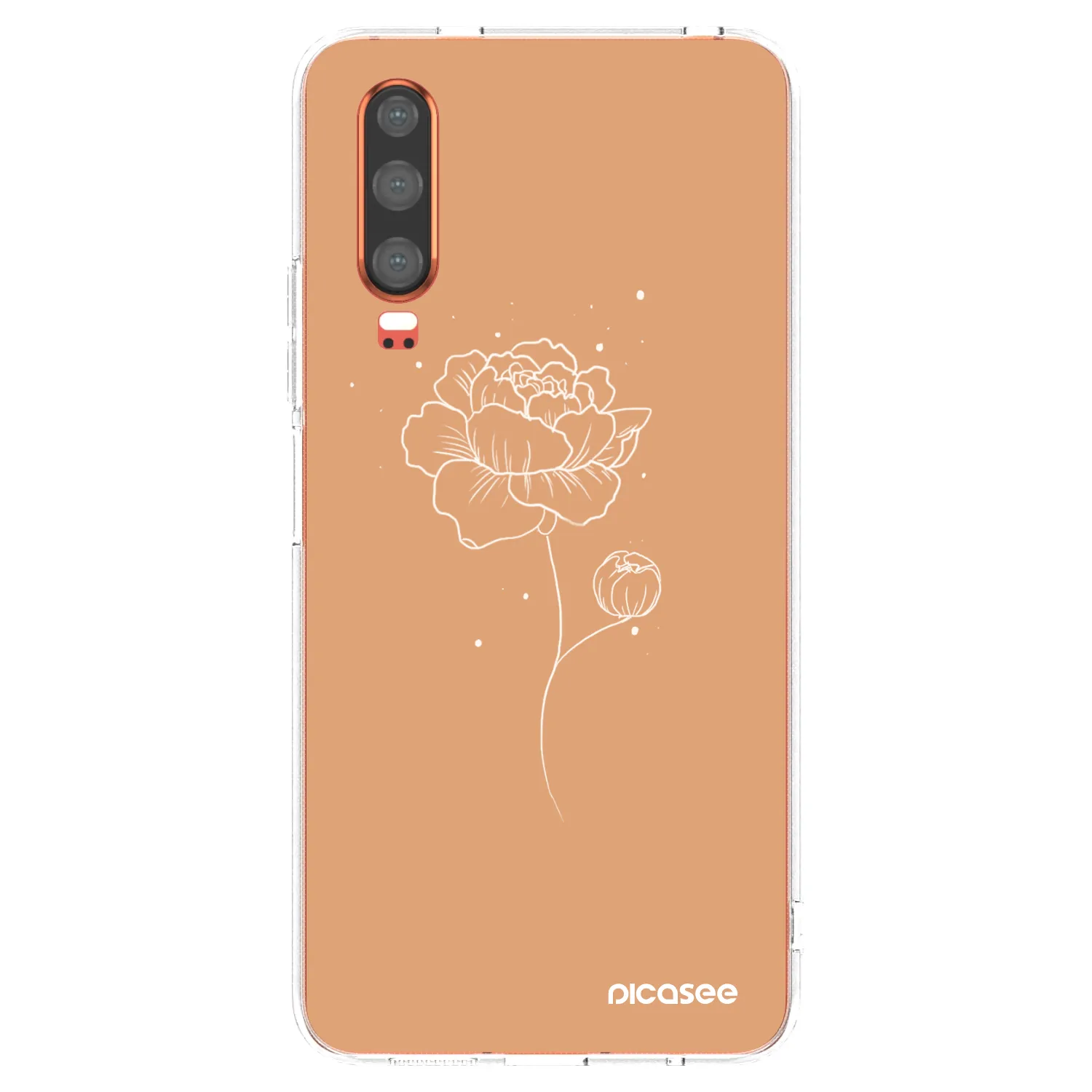 Picasee Huawei P30 Hülle - Transparentes Silikon - Peonies