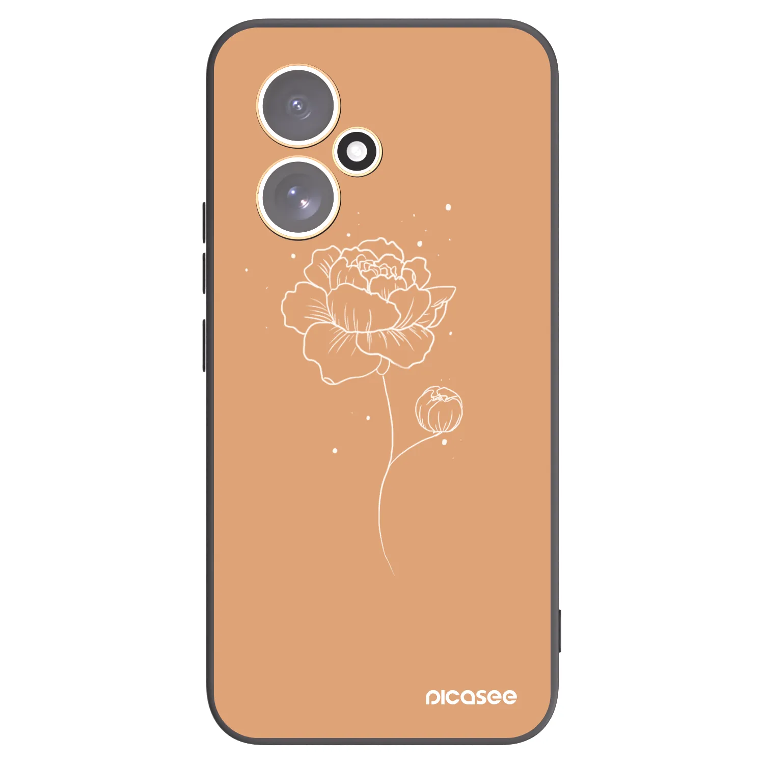 Picasee Honor 400 5G Hülle - Schwarzes Silikon - Peonies