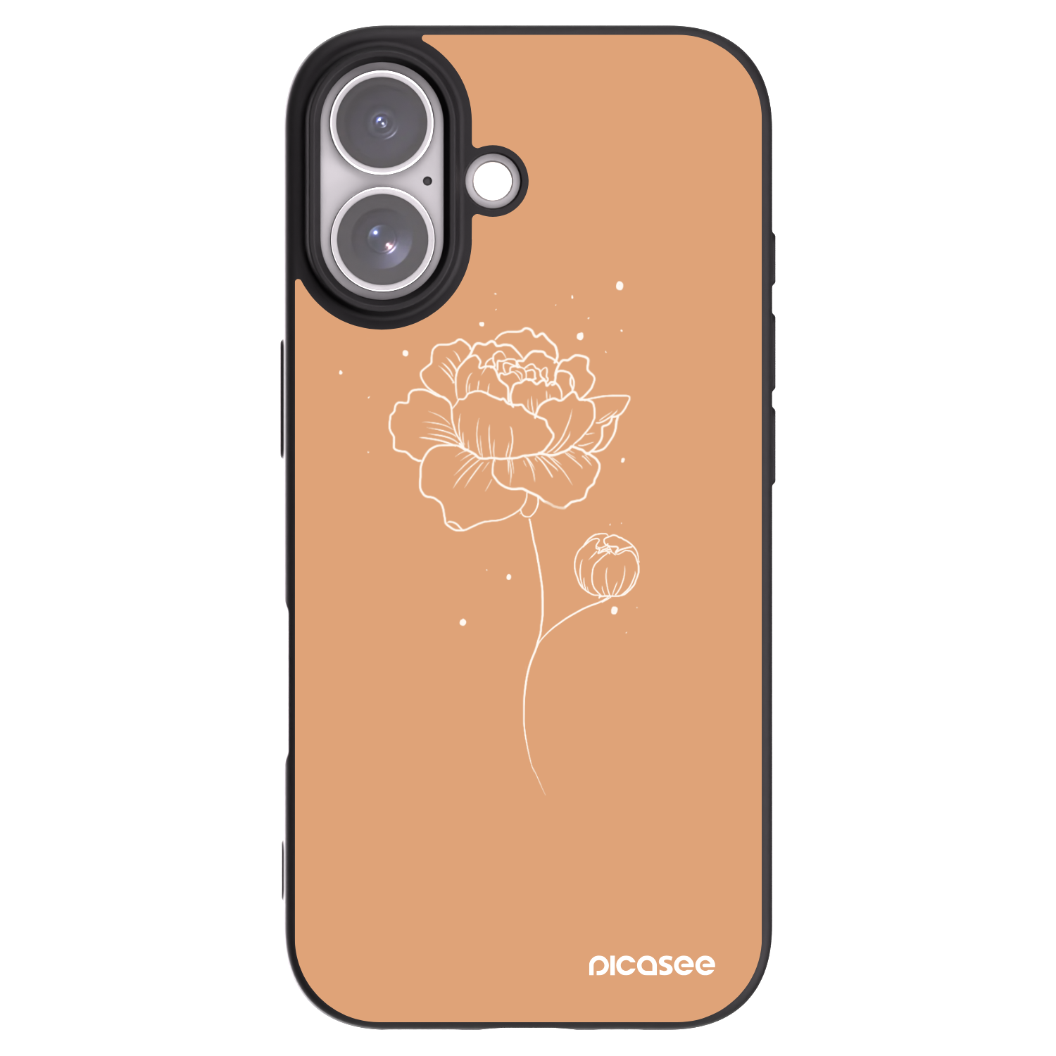 Picasee Apple iPhone 17 Hülle - Schwarzes Silikon - Peonies