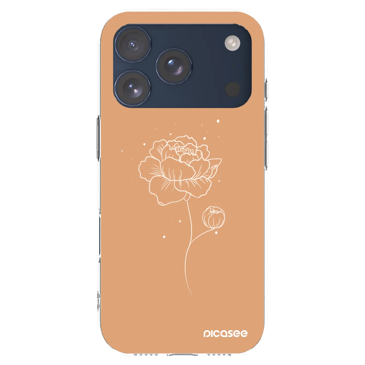 Picasee Apple iPhone 17 Pro Hülle - Transparentes Silikon - Peonies