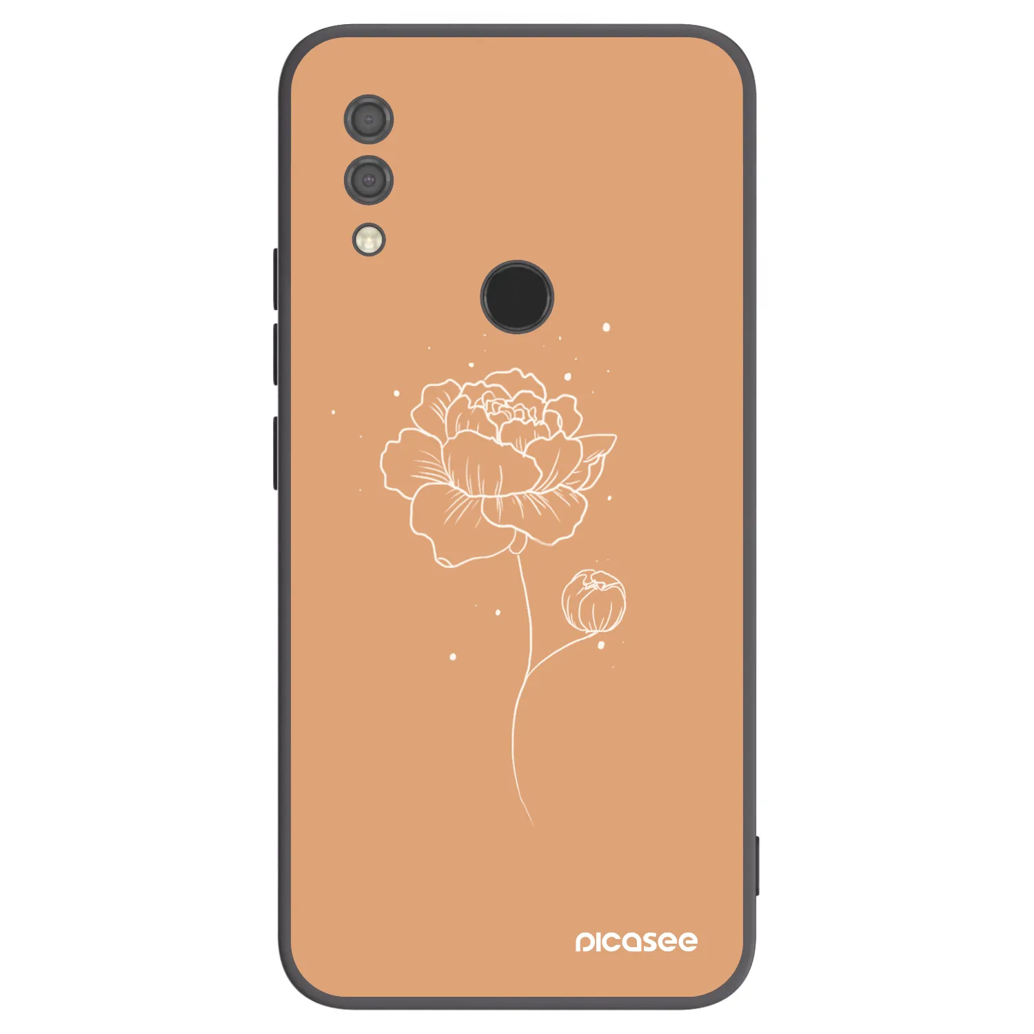 Picasee Xiaomi Redmi 7 Hülle - Schwarzes Silikon - Peonies