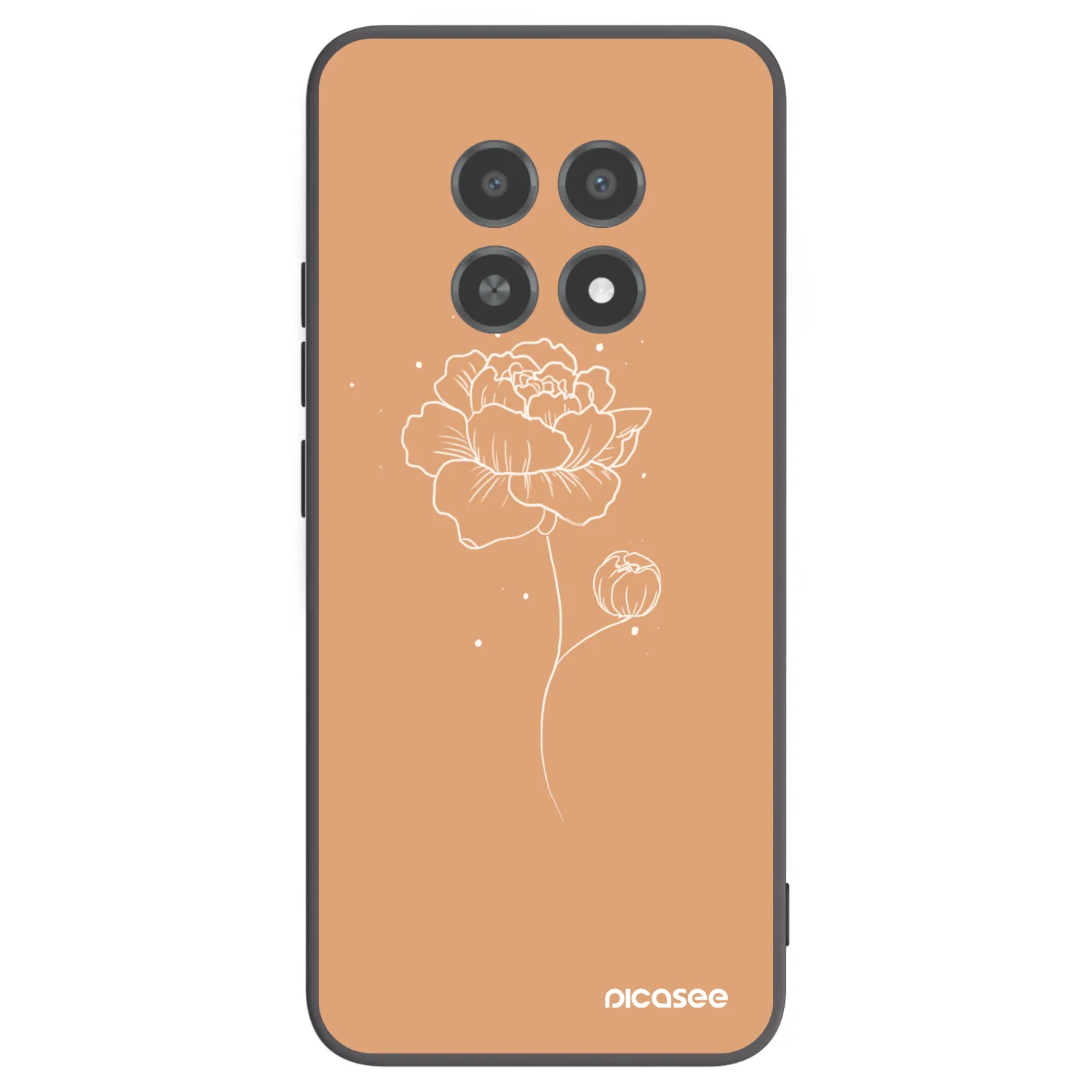 Picasee Realme 12X Hülle - Schwarzes Silikon - Peonies