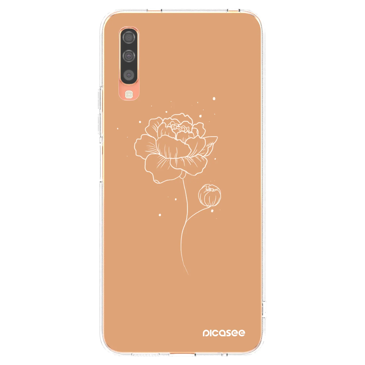 Picasee Samsung Galaxy A70 A705F Hülle - Transparentes Silikon - Peonies