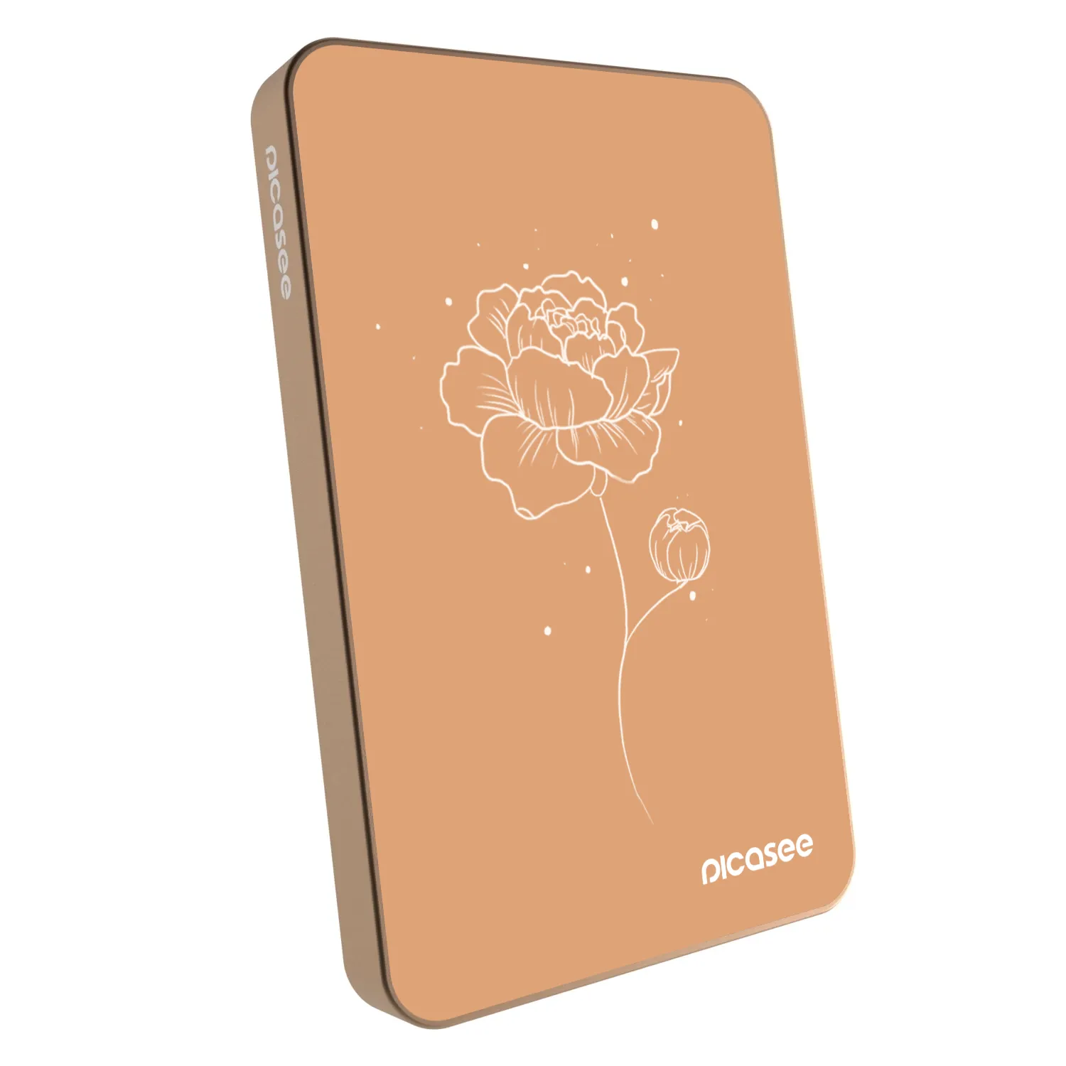 Picasee Powerbank mit MagSafe 5 000 mAh Golden - Peonies