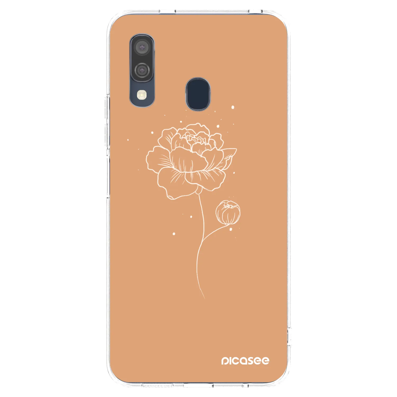 Picasee Samsung Galaxy A40 A405F Hülle - Transparentes Silikon - Peonies