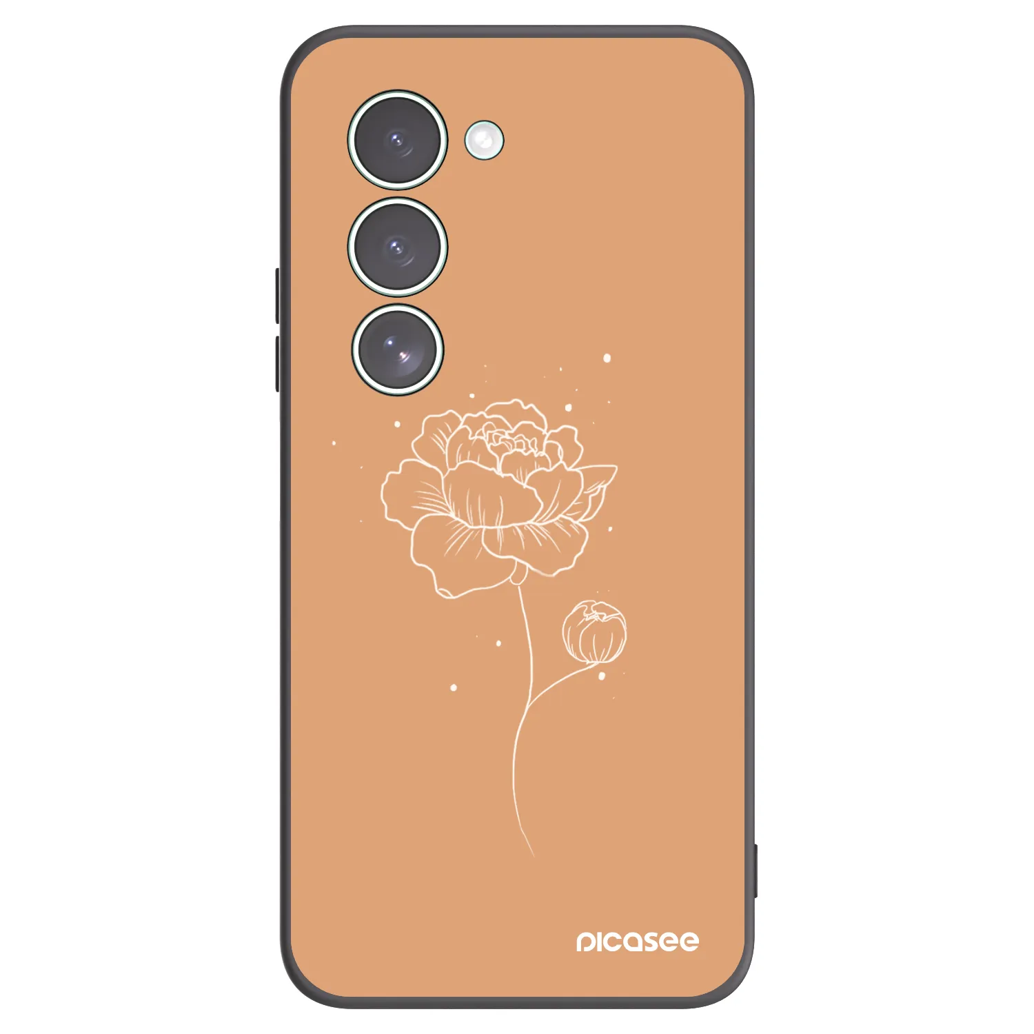 Picasee Xiaomi Redmi 15 5G Hülle - Schwarzes Silikon - Peonies