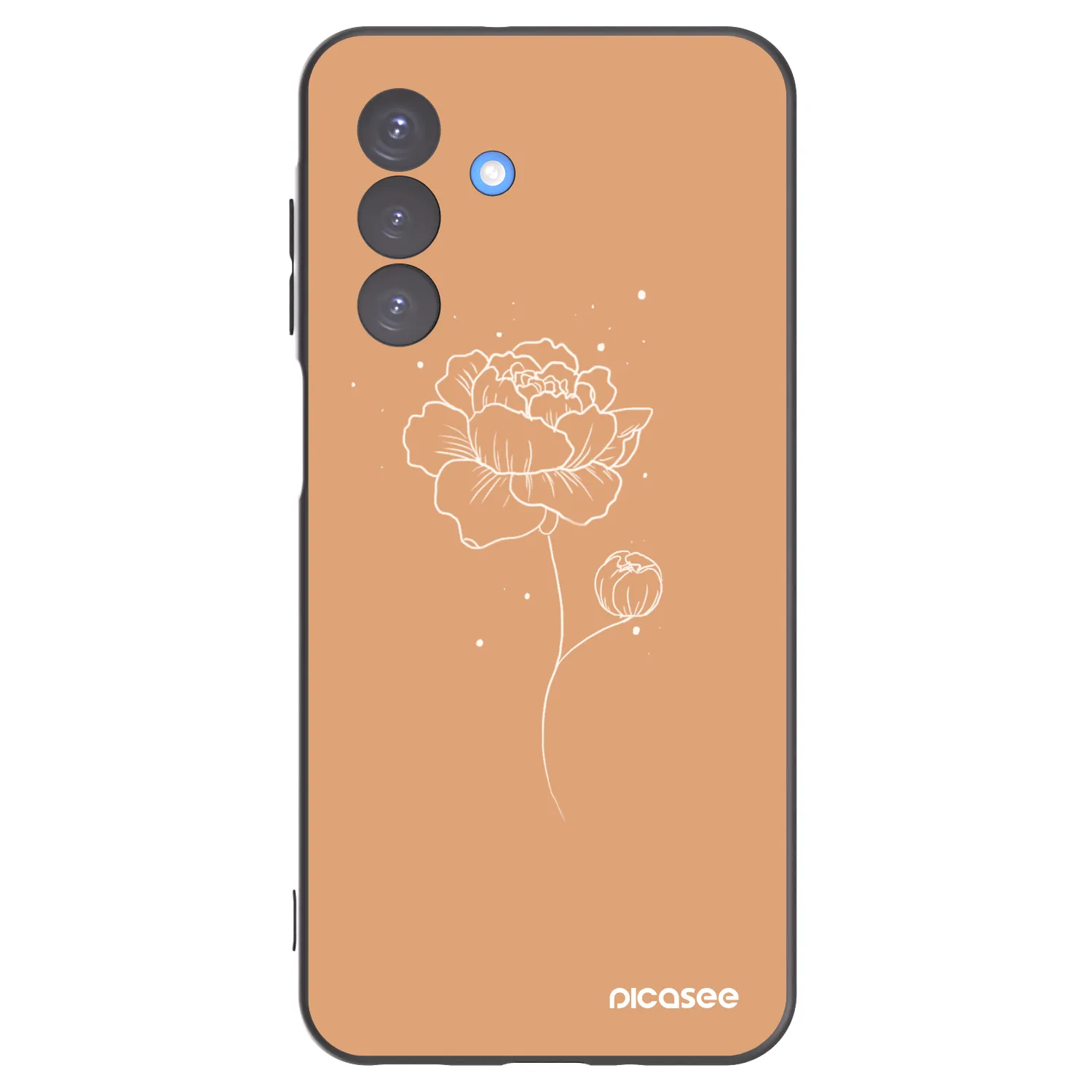 Picasee Samsung Galaxy A17 5G Hülle - Schwarzes Silikon - Peonies