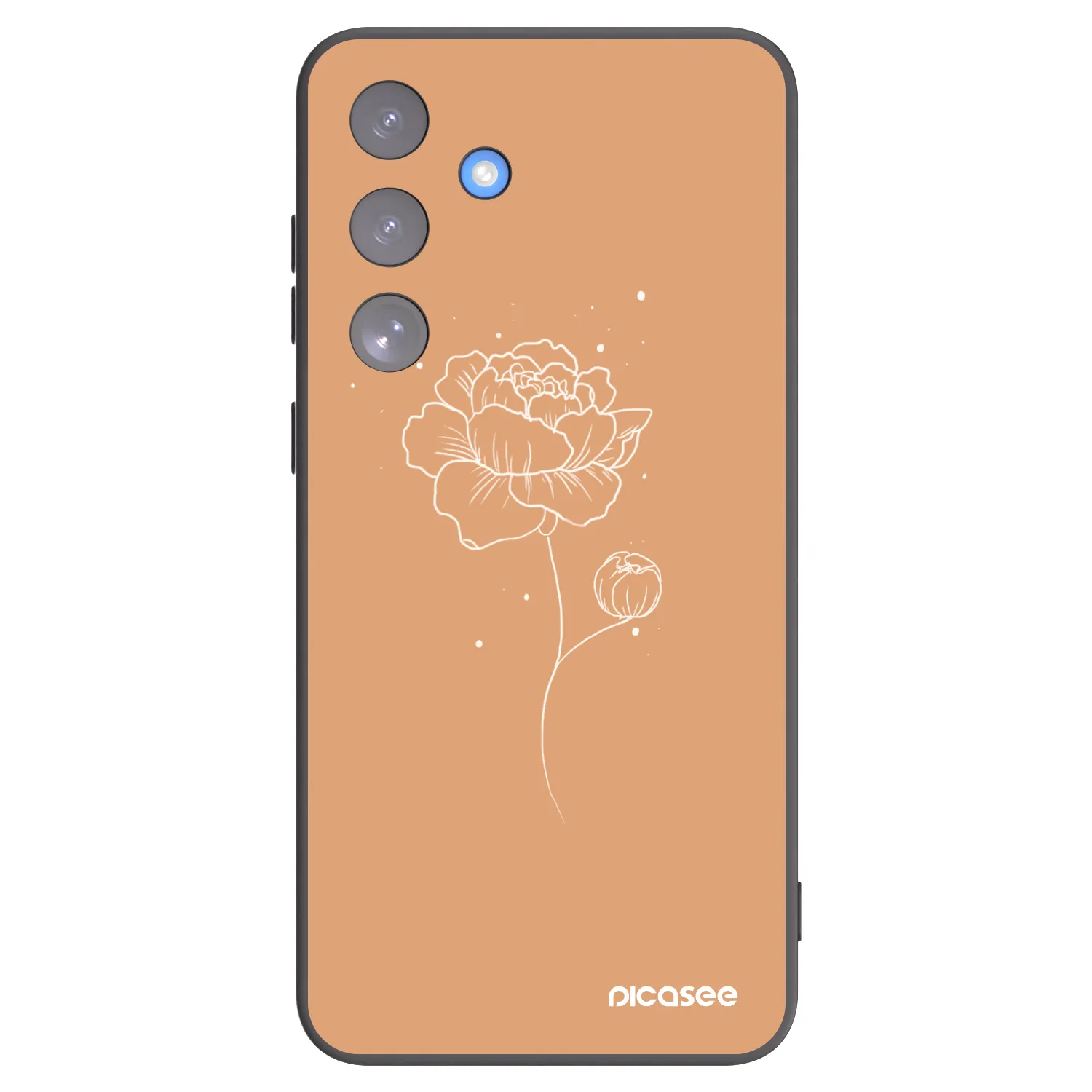 Picasee Samsung Galaxy S25 FE 5G Hülle - Schwarzes Silikon - Peonies