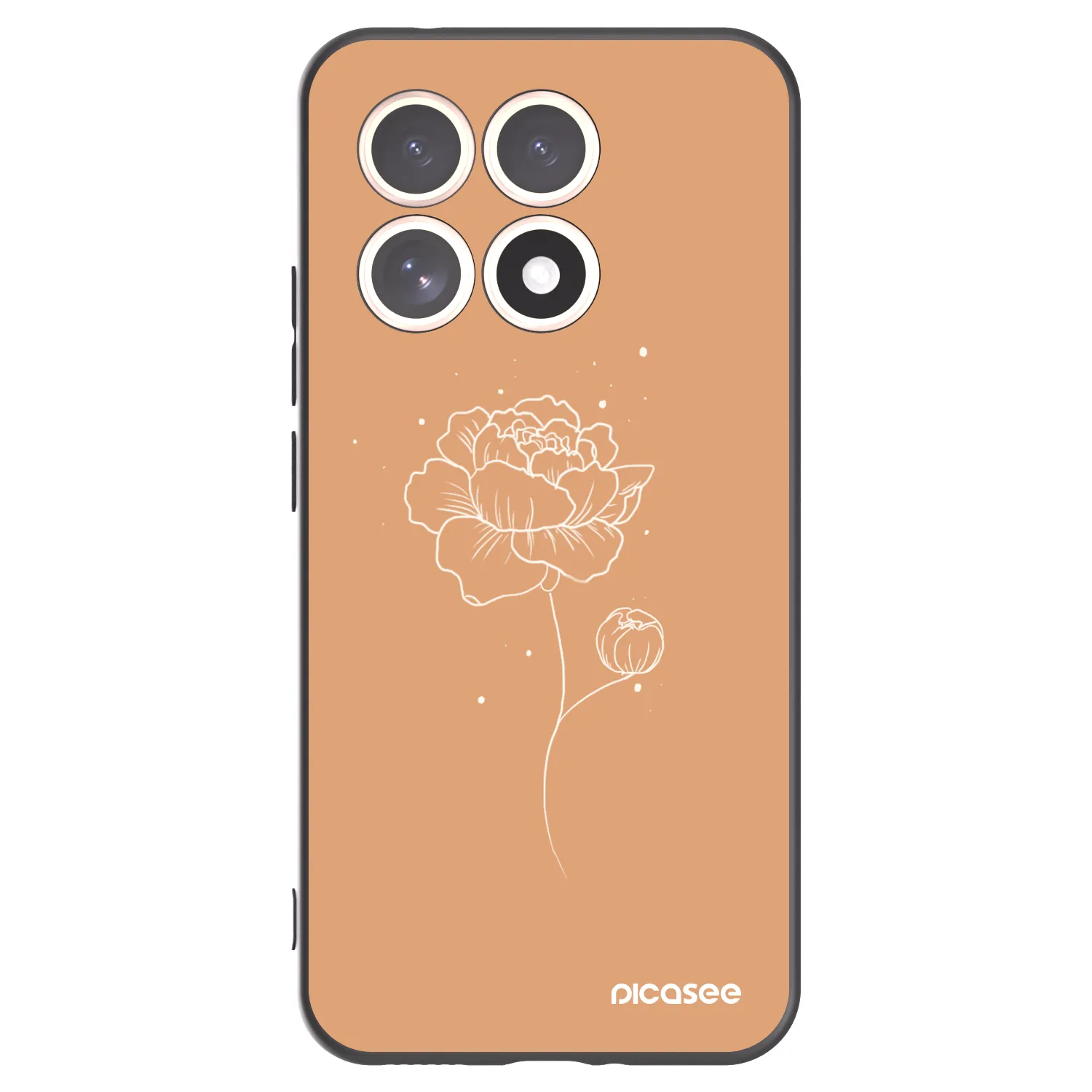 Picasee Xiaomi 15T Hülle - Schwarzes Silikon - Peonies