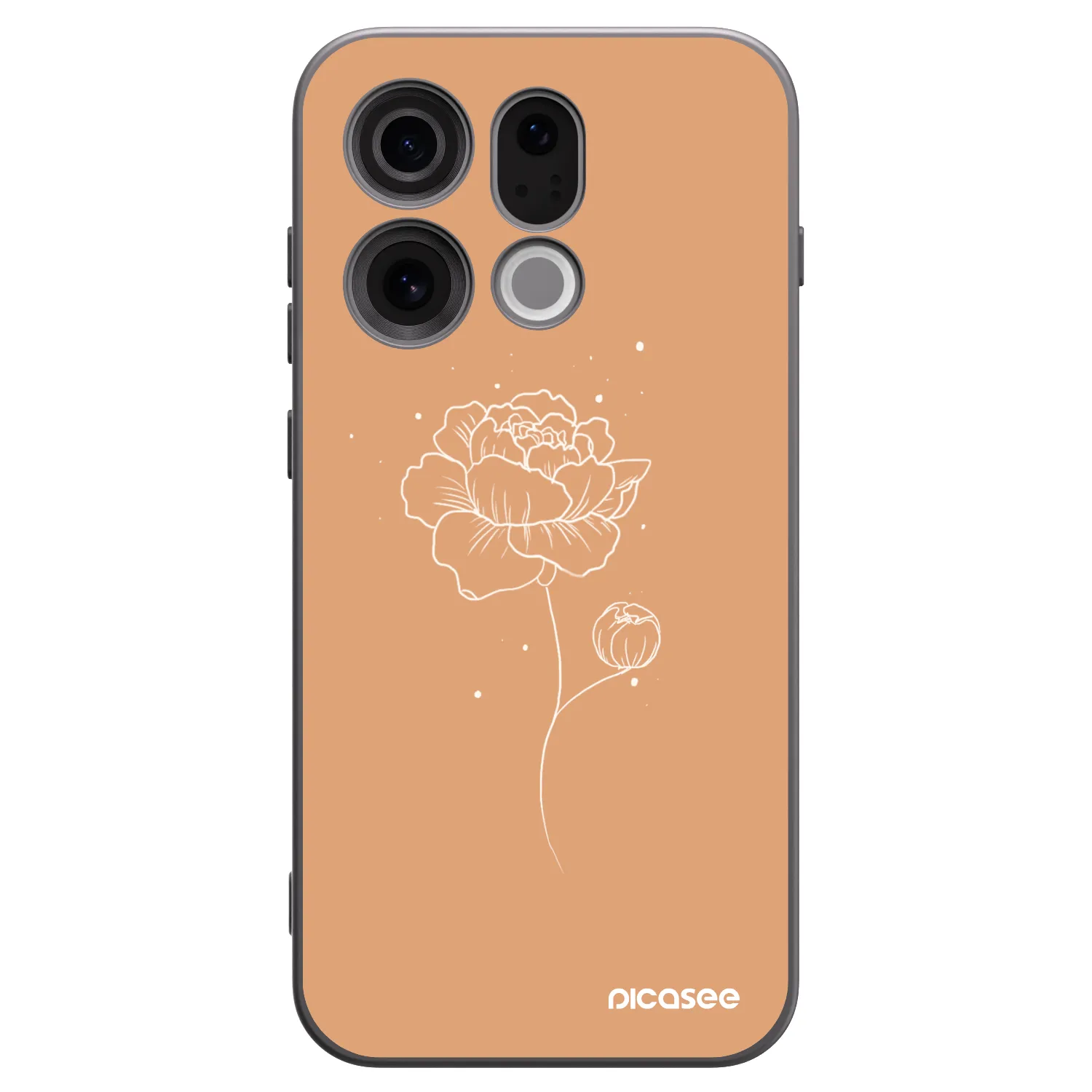 Picasee OPPO Find X9 Hülle - Schwarzes Silikon - Peonies