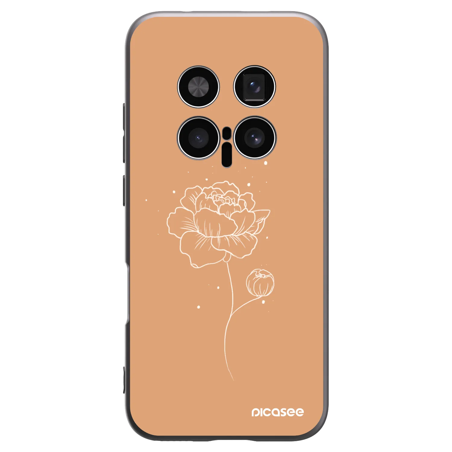 Picasee Honor Magic8 Pro 5G Hülle - Schwarzes Silikon - Peonies
