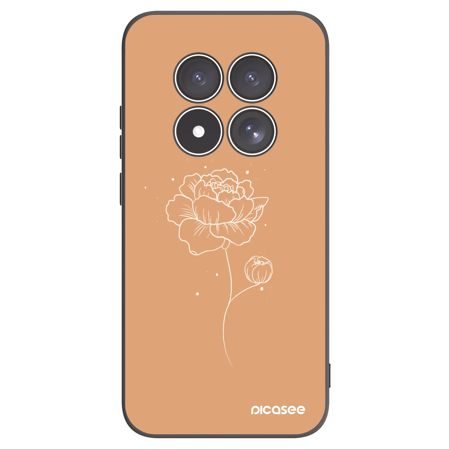 Picasee Xiaomi Redmi Note 15 Pro 5G Hülle - Schwarzes Silikon - Peonies