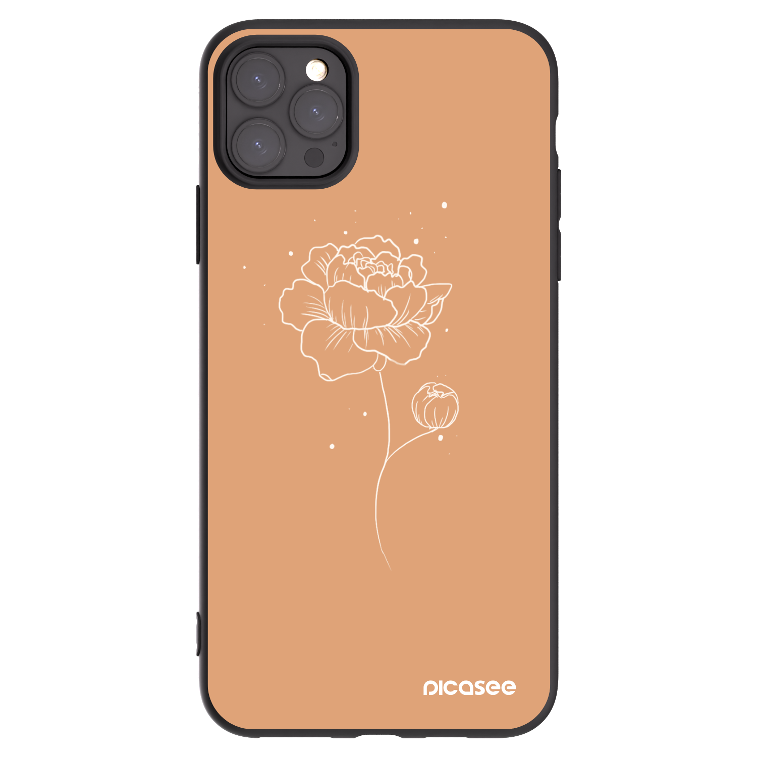 Picasee Apple iPhone 11 Pro Max Hülle - Schwarzes Silikon - Peonies