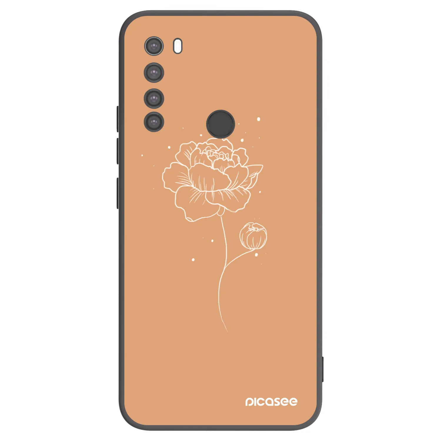 Picasee Xiaomi Redmi Note 8 Hülle - Schwarzes Silikon - Peonies
