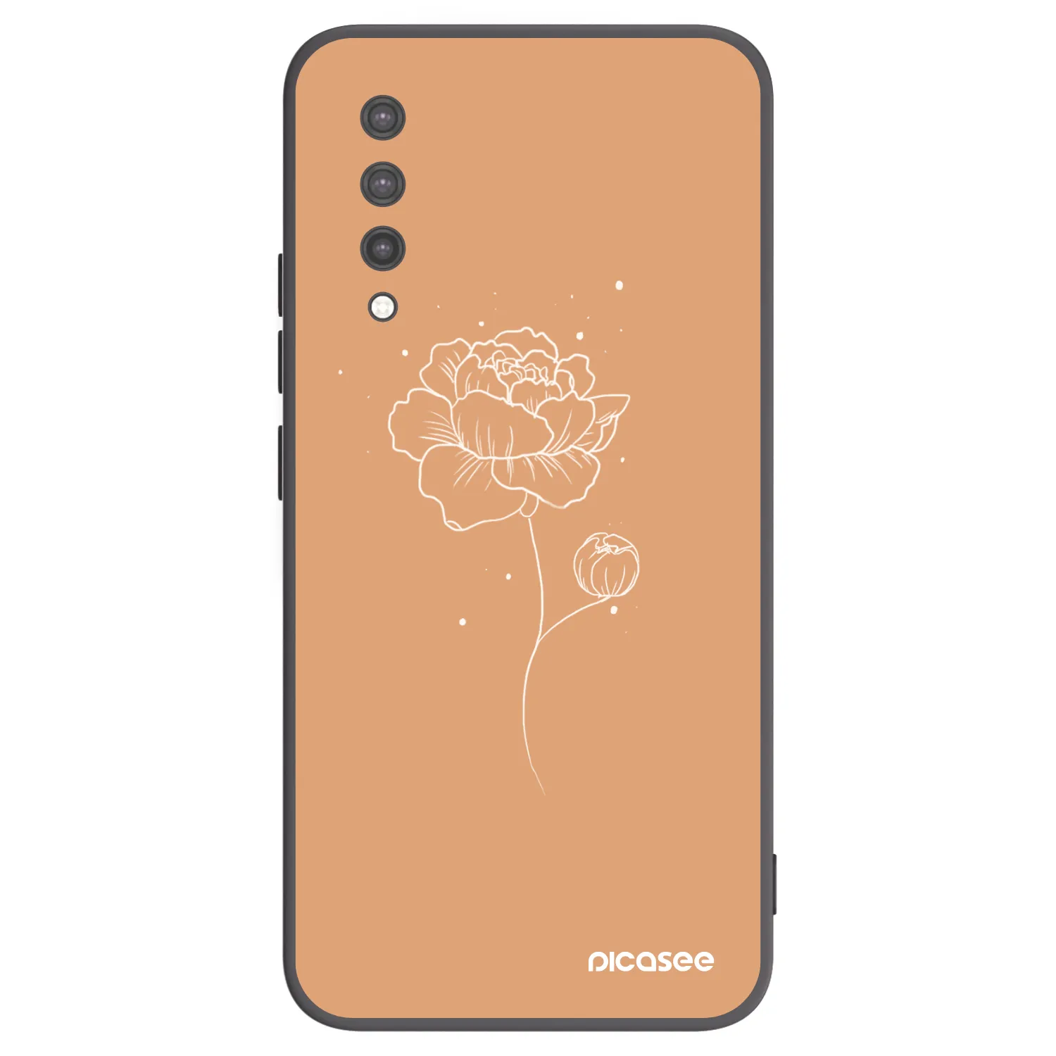 Picasee Xiaomi Mi 9 Lite Hülle - Schwarzes Silikon - Peonies