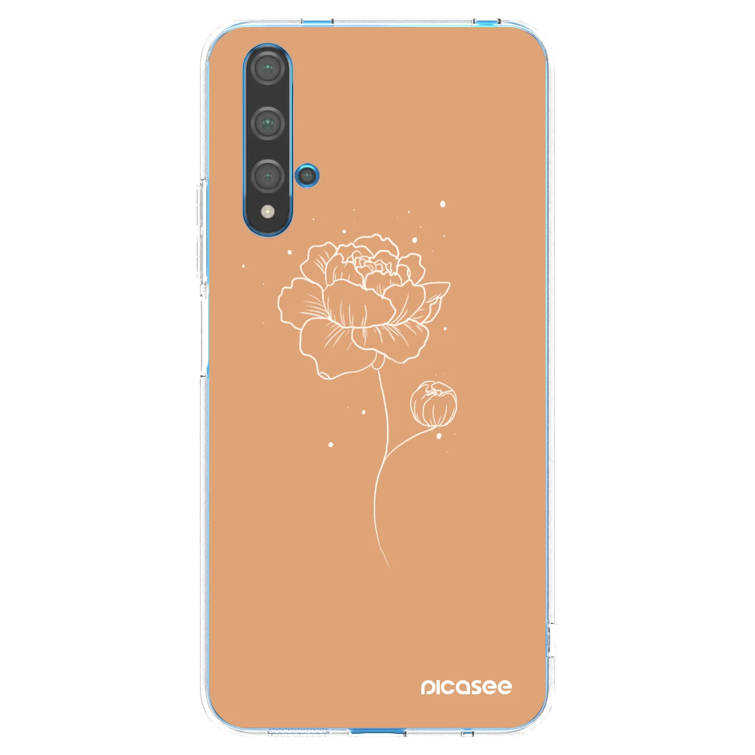 Picasee Huawei Nova 5T Hülle - Transparentes Silikon - Peonies