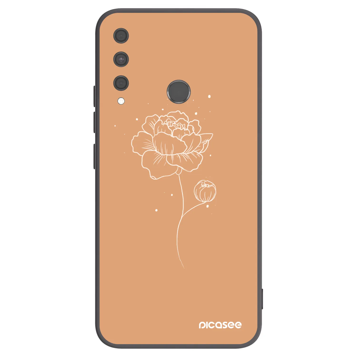 Picasee Huawei P40 Lite E Hülle - Schwarzes Silikon - Peonies
