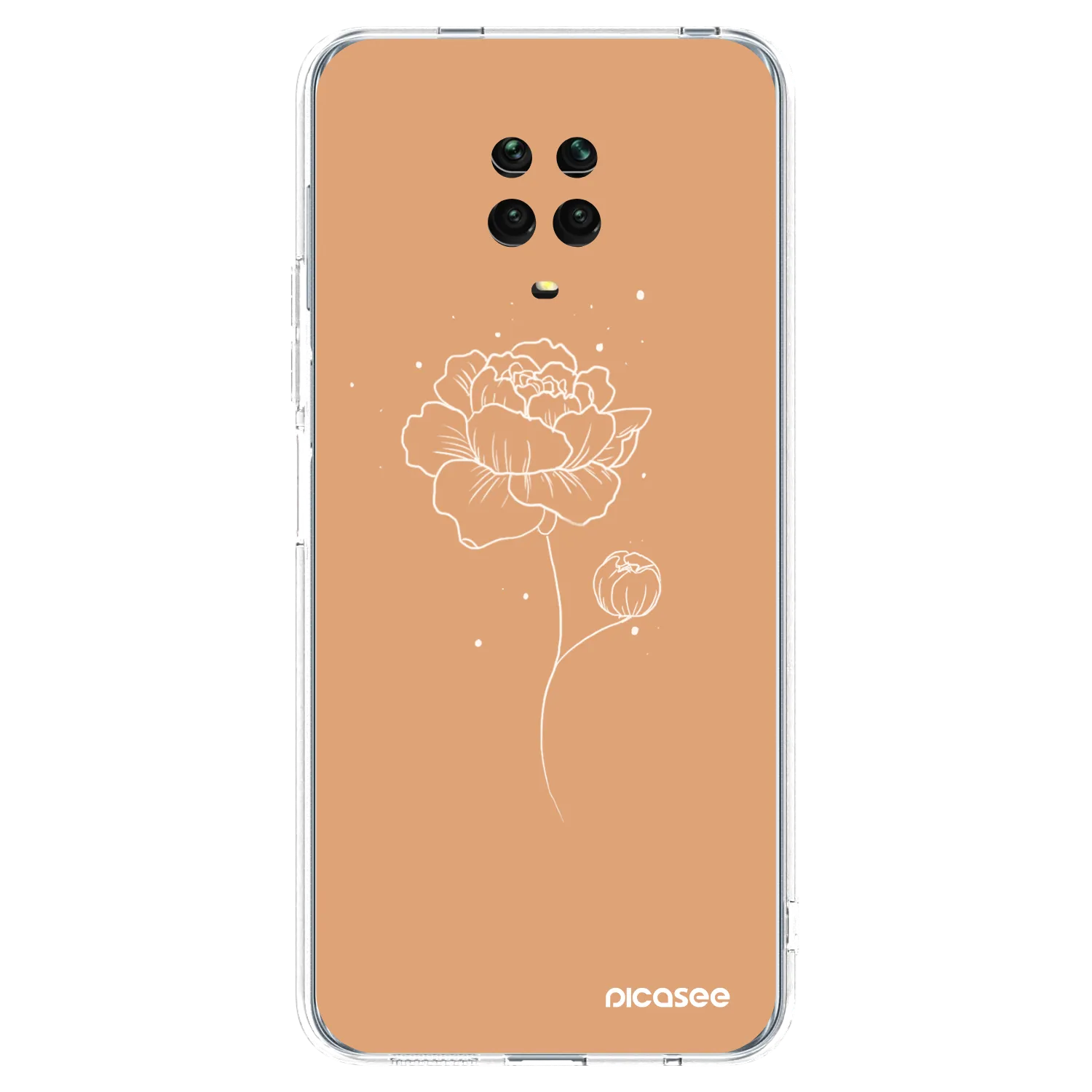 Picasee Xiaomi Redmi Note 9S Hülle - Transparentes Silikon - Peonies