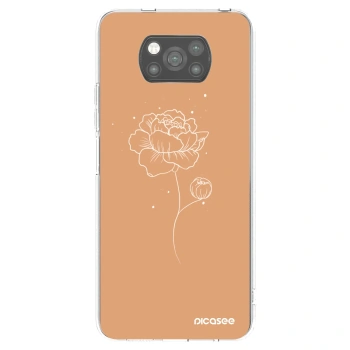 Picasee Xiaomi Poco X3 Hülle - Schwarzes Silikon - Peonies