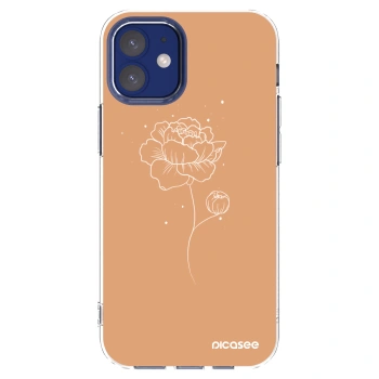 Picasee Apple iPhone 12 mini Hülle - Transparentes Silikon - Peonies