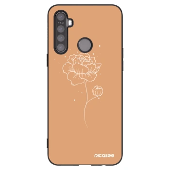 Picasee Realme 6i Hülle - Schwarzes Silikon - Peonies