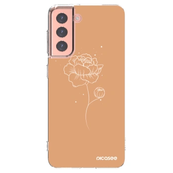 Picasee Samsung Galaxy S21 5G G991B Hülle - Transparentes Silikon - Peonies