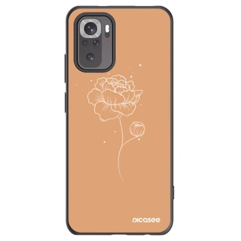 Picasee Xiaomi Redmi Note 10S Hülle - Schwarzes Silikon - Peonies