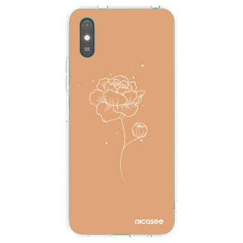 Picasee Xiaomi Redmi 9AT Hülle - Transparentes Silikon - Peonies