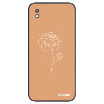 Picasee Xiaomi Redmi 9AT Hülle - Schwarzes Silikon - Peonies