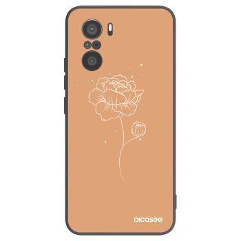 Picasee Xiaomi Poco F3 Hülle - Schwarzes Silikon - Peonies