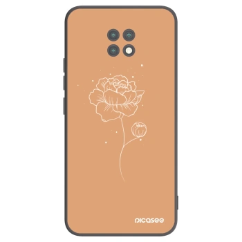 Picasee Xiaomi Redmi Note 9T Hülle - Schwarzes Silikon - Peonies
