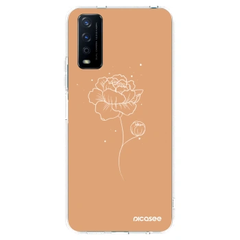 Picasee Vivo Y11s Hülle - Transparentes Silikon - Peonies