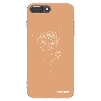 Picasee Apple iPhone 7 Plus Hülle - Transparentes Silikon - Peonies