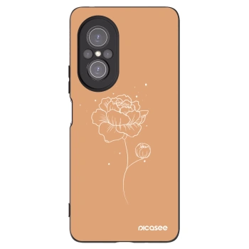 Picasee Huawei Nova 9 SE Hülle - Schwarzes Silikon - Peonies