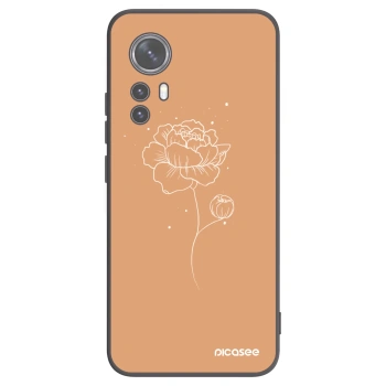 Picasee Xiaomi 12 Hülle - Schwarzes Silikon - Peonies