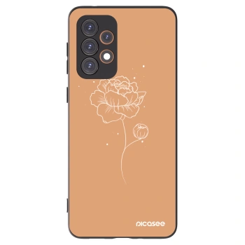 Picasee Samsung Galaxy A33 5G A336 Hülle - Schwarzes Silikon - Peonies