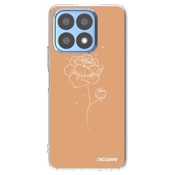 Picasee Honor X8a Hülle - Transparentes Silikon - Peonies