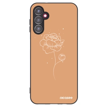 Picasee Samsung Galaxy A14 5G A146P Hülle - Schwarzes Silikon - Peonies