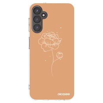 Picasee Samsung Galaxy A14 5G A146P Hülle - Transparentes Silikon - Peonies