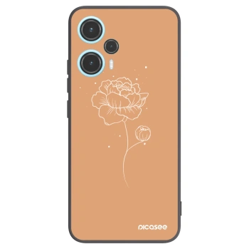 Picasee Xiaomi Poco F5 Hülle - Schwarzes Silikon - Peonies