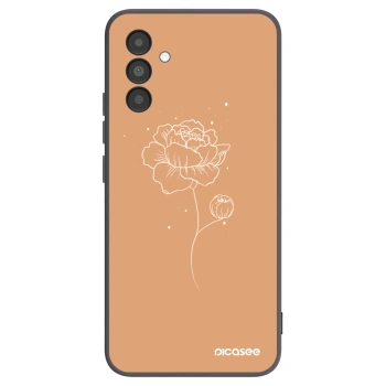 Picasee Samsung Galaxy A04s A047F Hülle - Schwarzes Silikon - Peonies
